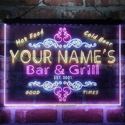 Personalized Bar & Grill Beer Deluxe App-Enabled 3-Color LED Light Sign - LED Gift Works