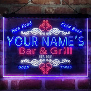 Personalized Bar & Grill Beer Deluxe App-Enabled 3-Color LED Light Sign - LED Gift Works
