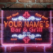 Personalized Bar & Grill Beer Deluxe App-Enabled 3-Color LED Light Sign - LED Gift Works