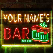 Personalized Beer Mug Decoration Deluxe App-Enabled 3-Color LED Light Sign | LED Wall Decor - LED Gift Works