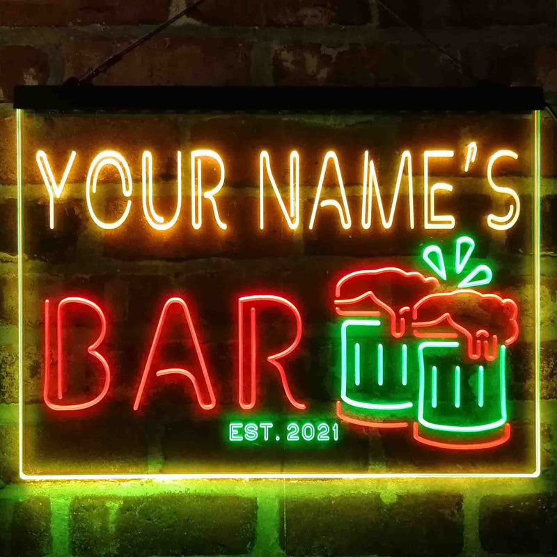 Personalized Beer Mug Decoration Deluxe App-Enabled 3-Color LED Light Sign | LED Wall Decor - LED Gift Works
