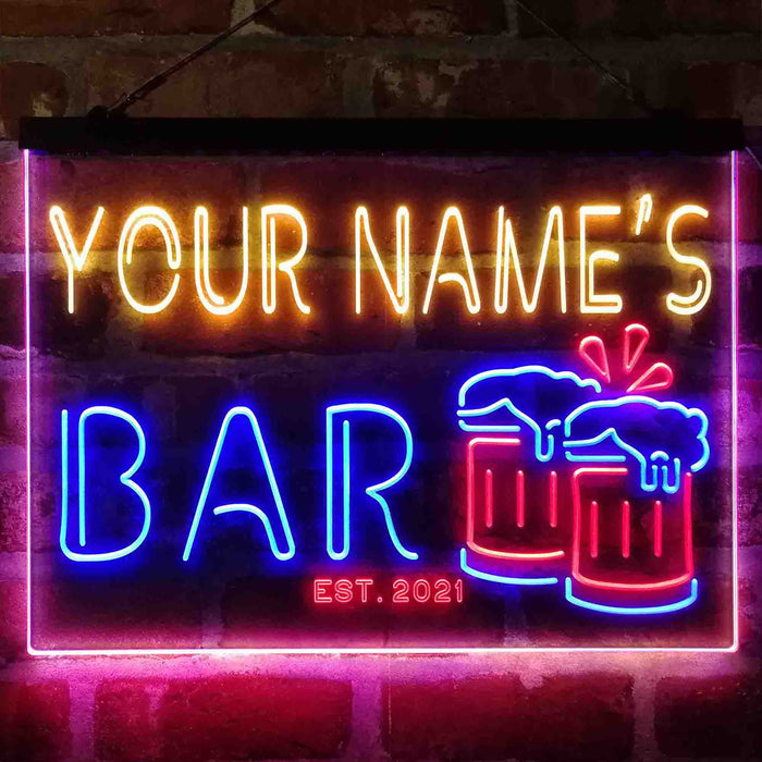 Personalized Beer Mug Decoration Deluxe App-Enabled 3-Color LED Light Sign - Way Up Gifts