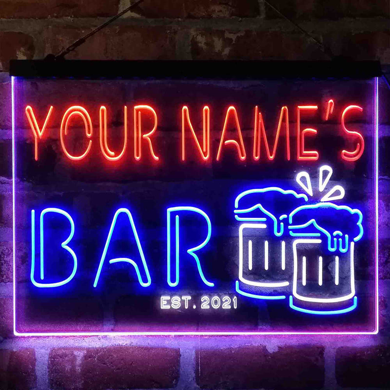 Personalized Beer Mug Decoration Deluxe App-Enabled 3-Color LED Light Sign | LED Wall Decor - LED Gift Works