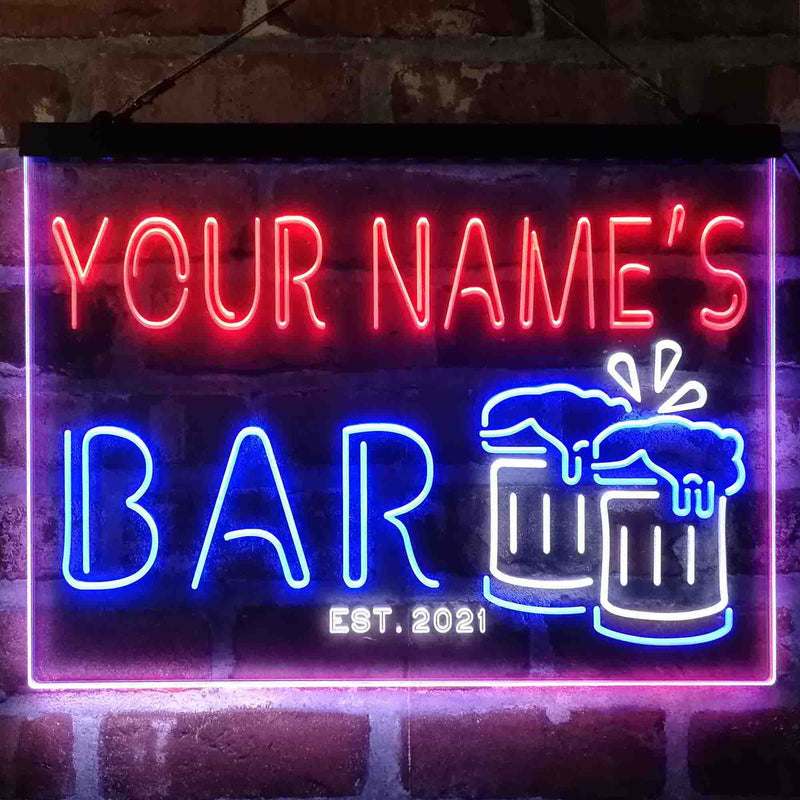 Personalized Beer Mug Decoration Deluxe App-Enabled 3-Color LED Light Sign | LED Wall Decor - LED Gift Works
