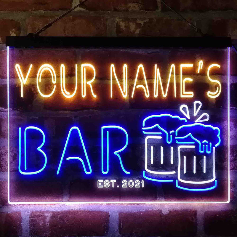 Personalized Beer Mug Decoration Deluxe App-Enabled 3-Color LED Light Sign | LED Wall Decor - LED Gift Works