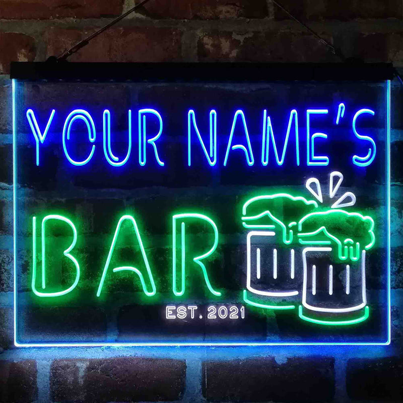Personalized Beer Mug Decoration Deluxe App-Enabled 3-Color LED Light Sign | LED Wall Decor - LED Gift Works