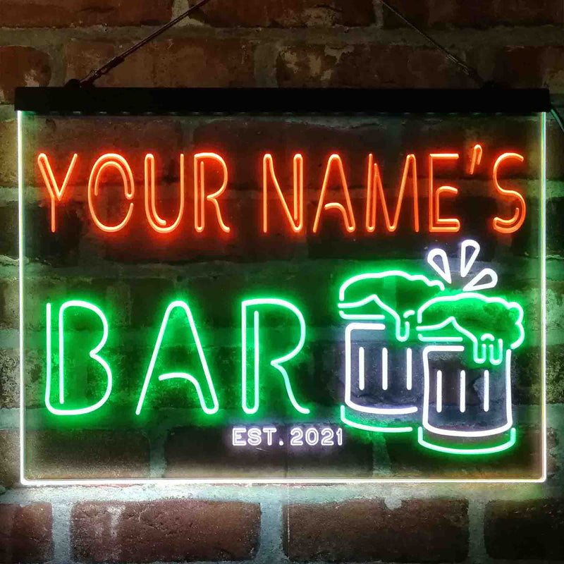 Personalized Beer Mug Decoration Deluxe App-Enabled 3-Color LED Light Sign | LED Wall Decor - LED Gift Works