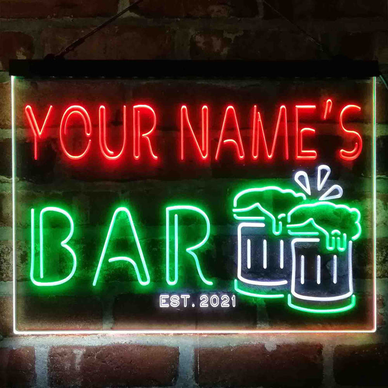 Personalized Beer Mug Decoration Deluxe App-Enabled 3-Color LED Light Sign | LED Wall Decor - LED Gift Works