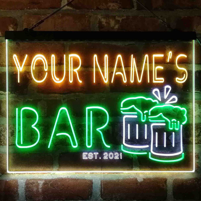 Personalized Beer Mug Decoration Deluxe App-Enabled 3-Color LED Light Sign - Way Up Gifts