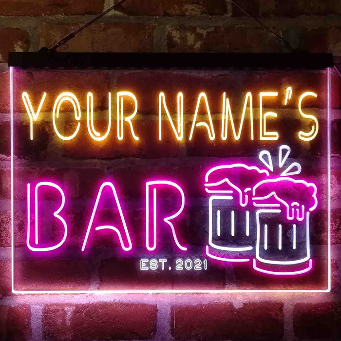 Personalized Beer Mug Decoration Deluxe App-Enabled 3-Color LED Light Sign - Way Up Gifts