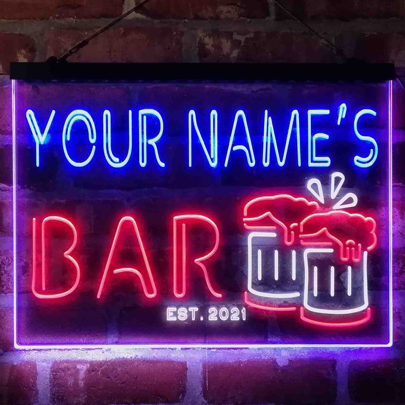 Personalized Beer Mug Decoration Deluxe App-Enabled 3-Color LED Light Sign | LED Wall Decor - LED Gift Works