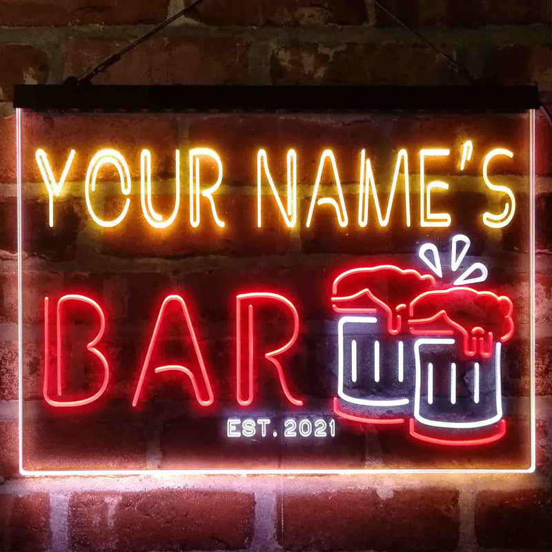 Personalized Beer Mug Decoration Deluxe App-Enabled 3-Color LED Light Sign | LED Wall Decor - LED Gift Works