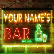 Personalized Gin Tonic Bottle Deluxe App-Enabled 3-Color LED Light Sign - LED Gift Works