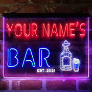 Personalized Gin Tonic Bottle Deluxe App-Enabled 3-Color LED Light Sign - LED Gift Works