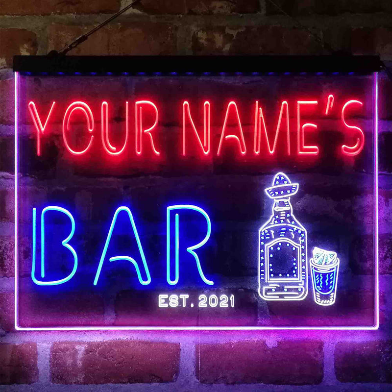Personalized Gin Tonic Bottle Deluxe App-Enabled 3-Color LED Light Sign - LED Gift Works
