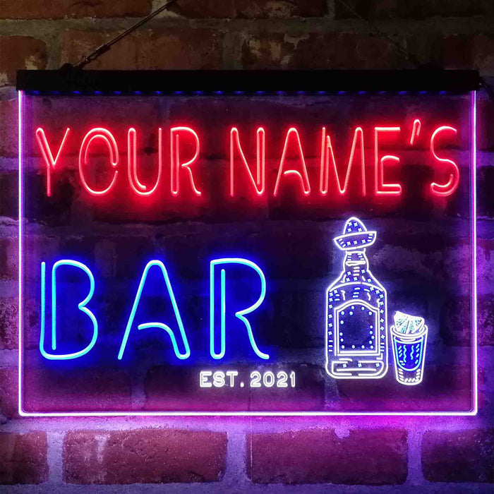 Personalized Gin Tonic Bottle Deluxe App-Enabled 3-Color LED Light Sign - Way Up Gifts