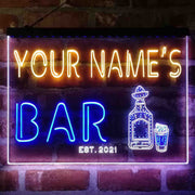 Personalized Gin Tonic Bottle Deluxe App-Enabled 3-Color LED Light Sign - LED Gift Works