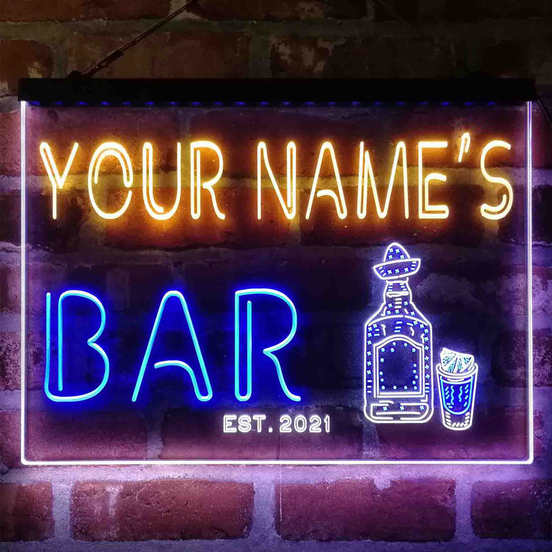 Personalized Gin Tonic Bottle Deluxe App-Enabled 3-Color LED Light Sign - LED Gift Works