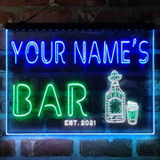 Personalized Gin Tonic Bottle Deluxe App-Enabled 3-Color LED Light Sign - LED Gift Works