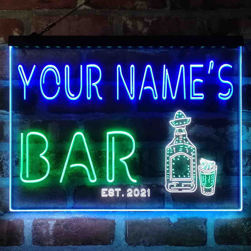 Personalized Gin Tonic Bottle Deluxe App-Enabled 3-Color LED Light Sign - LED Gift Works