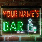 Personalized Gin Tonic Bottle Deluxe App-Enabled 3-Color LED Light Sign - LED Gift Works
