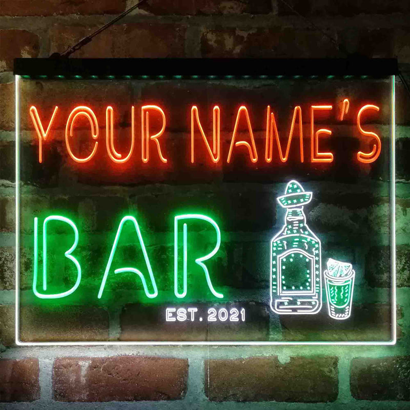 Personalized Gin Tonic Bottle Deluxe App-Enabled 3-Color LED Light Sign - LED Gift Works