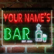 Personalized Gin Tonic Bottle Deluxe App-Enabled 3-Color LED Light Sign - LED Gift Works