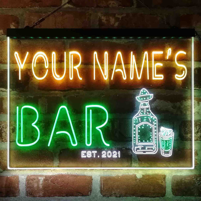 Personalized Gin Tonic Bottle Deluxe App-Enabled 3-Color LED Light Sign - LED Gift Works