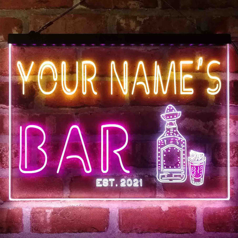 Personalized Gin Tonic Bottle Deluxe App-Enabled 3-Color LED Light Sign - LED Gift Works