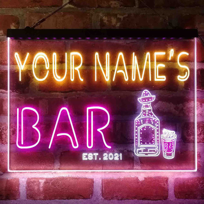 Personalized Gin Tonic Bottle Deluxe App-Enabled 3-Color LED Light Sign - Way Up Gifts