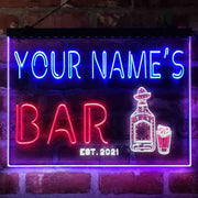 Personalized Gin Tonic Bottle Deluxe App-Enabled 3-Color LED Light Sign - LED Gift Works