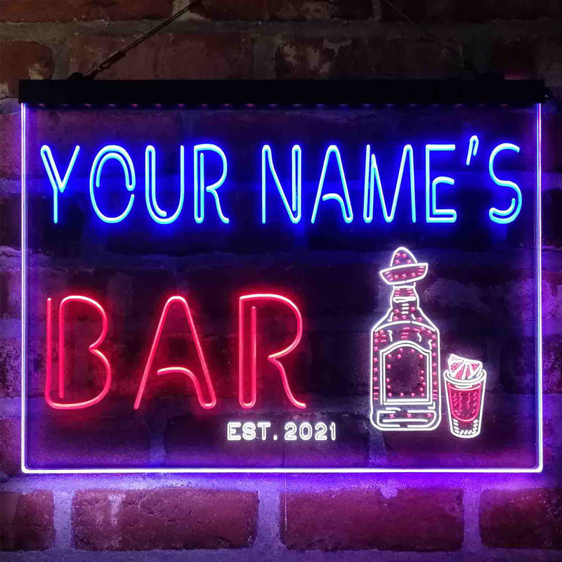 Personalized Gin Tonic Bottle Deluxe App-Enabled 3-Color LED Light Sign - LED Gift Works