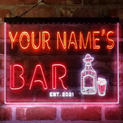 Personalized Gin Tonic Bottle Deluxe App-Enabled 3-Color LED Light Sign - LED Gift Works