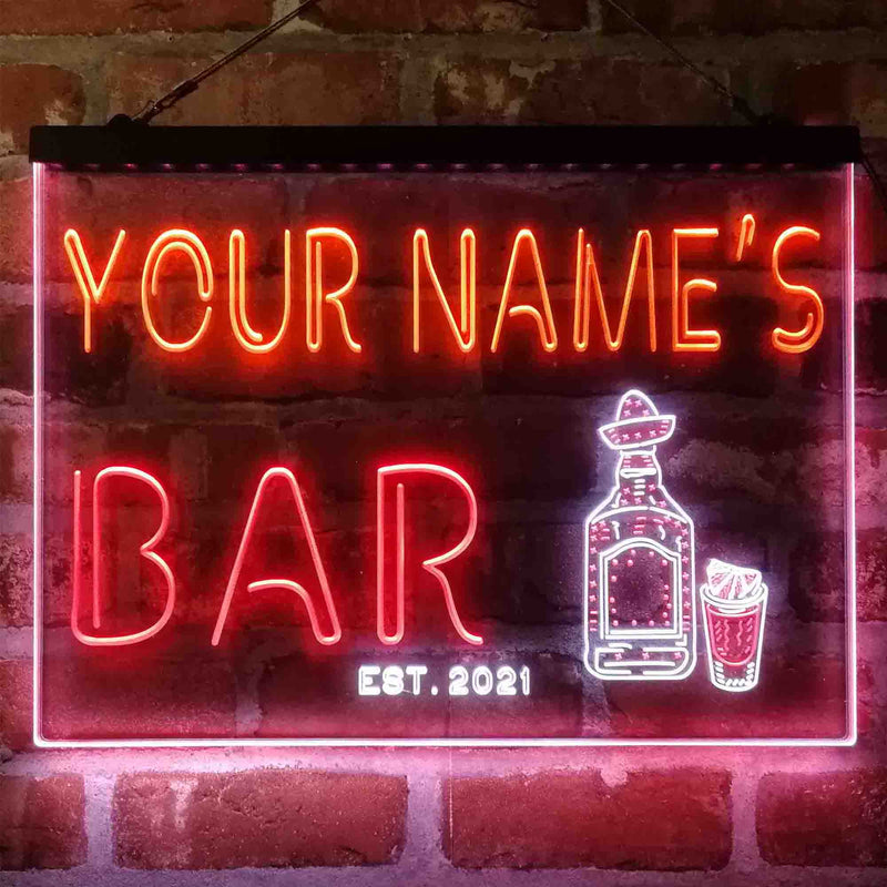 Personalized Gin Tonic Bottle Deluxe App-Enabled 3-Color LED Light Sign - LED Gift Works