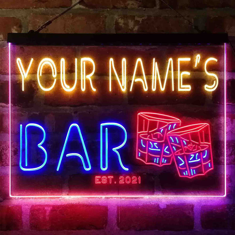 Personalized Whisky Glasses Deluxe App-Enabled 3-Color LED Light Sign - LED Gift Works