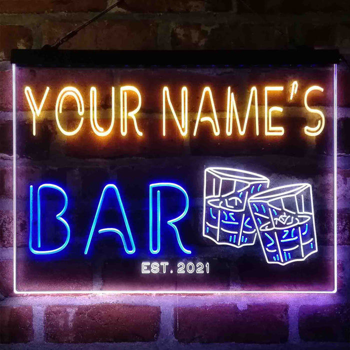 Personalized Whisky Glasses Deluxe App-Enabled 3-Color LED Light Sign - Way Up Gifts