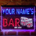Personalized Whisky Glasses Deluxe App-Enabled 3-Color LED Light Sign - Way Up Gifts