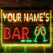 Personalized Champagne Glasses Cheers Deluxe App-Enabled 3-Color LED Light Sign - LED Gift Works