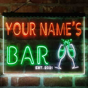 Personalized Champagne Glasses Cheers Deluxe App-Enabled 3-Color LED Light Sign - LED Gift Works