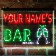 Personalized Champagne Glasses Cheers Deluxe App-Enabled 3-Color LED Light Sign - LED Gift Works