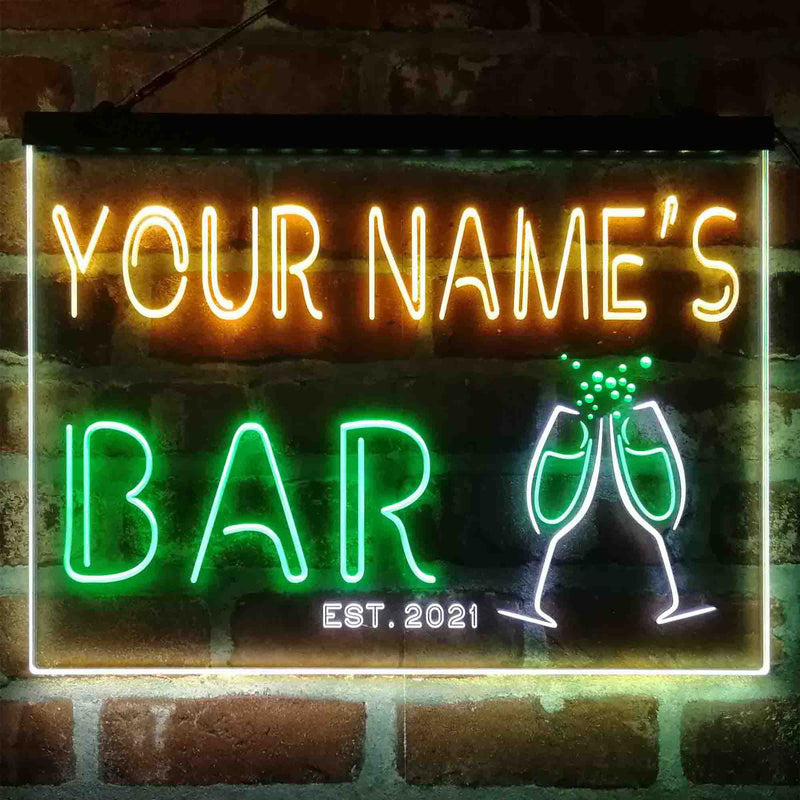 Personalized Champagne Glasses Cheers Deluxe App-Enabled 3-Color LED Light Sign - LED Gift Works