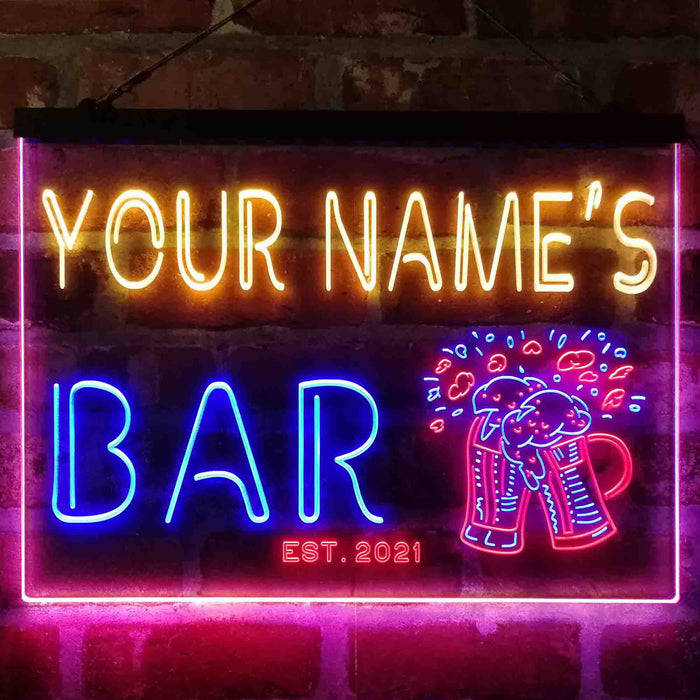 Personalized Beer Mugs Cheers Deluxe App-Enabled 3-Color LED Light Sign - Way Up Gifts
