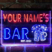Personalized Beer Mugs Cheers Deluxe App-Enabled 3-Color LED Light Sign - LED Gift Works