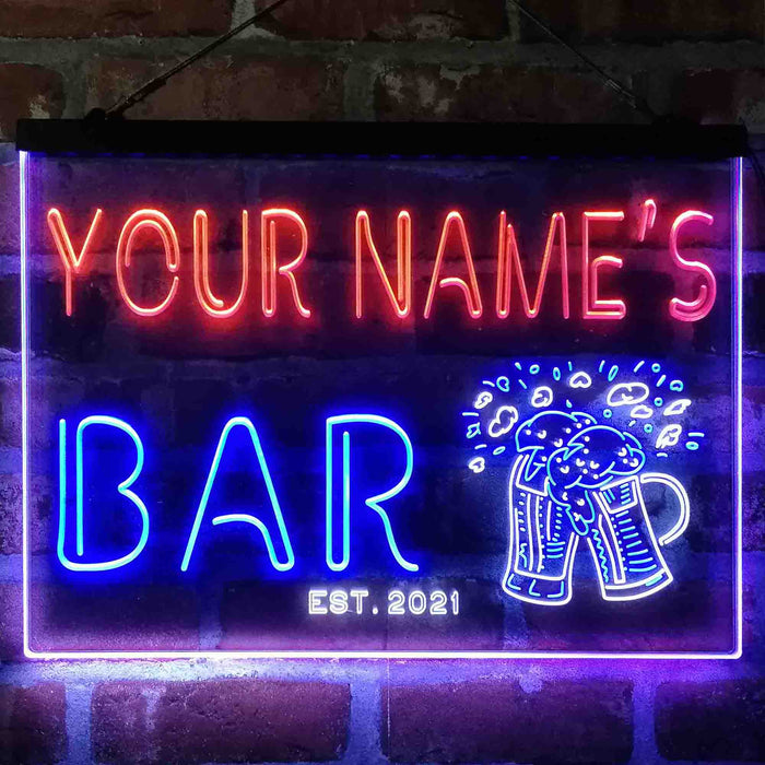 Personalized Beer Mugs Cheers Deluxe App-Enabled 3-Color LED Light Sign - Way Up Gifts