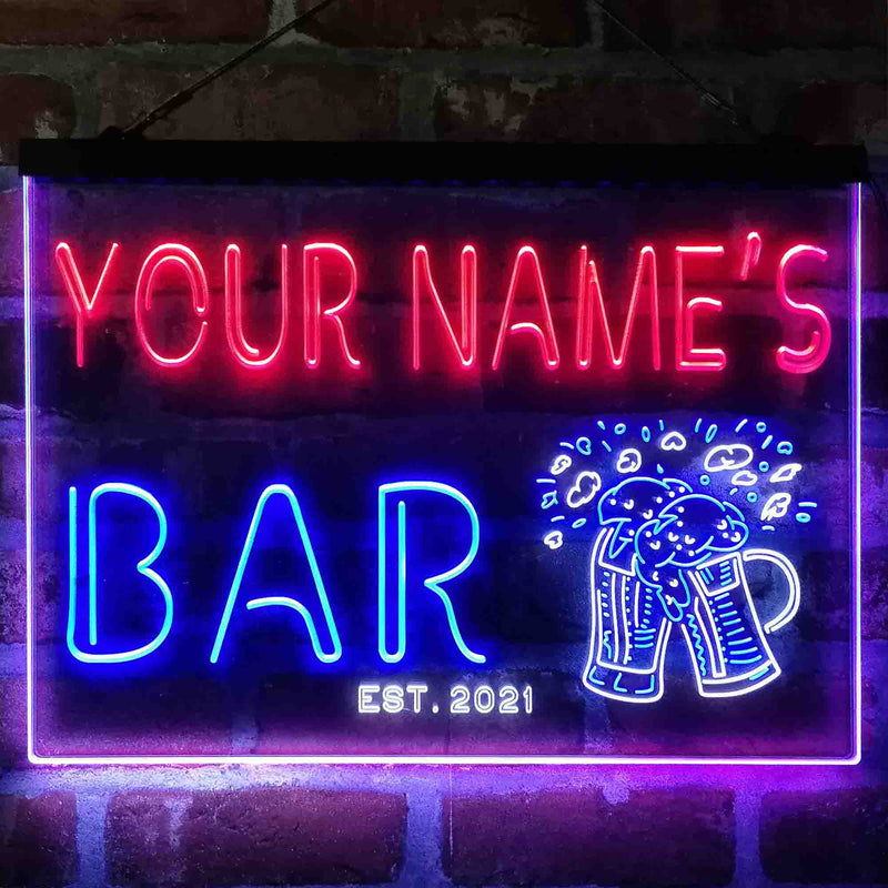 Personalized Beer Mugs Cheers Deluxe App-Enabled 3-Color LED Light Sign - LED Gift Works