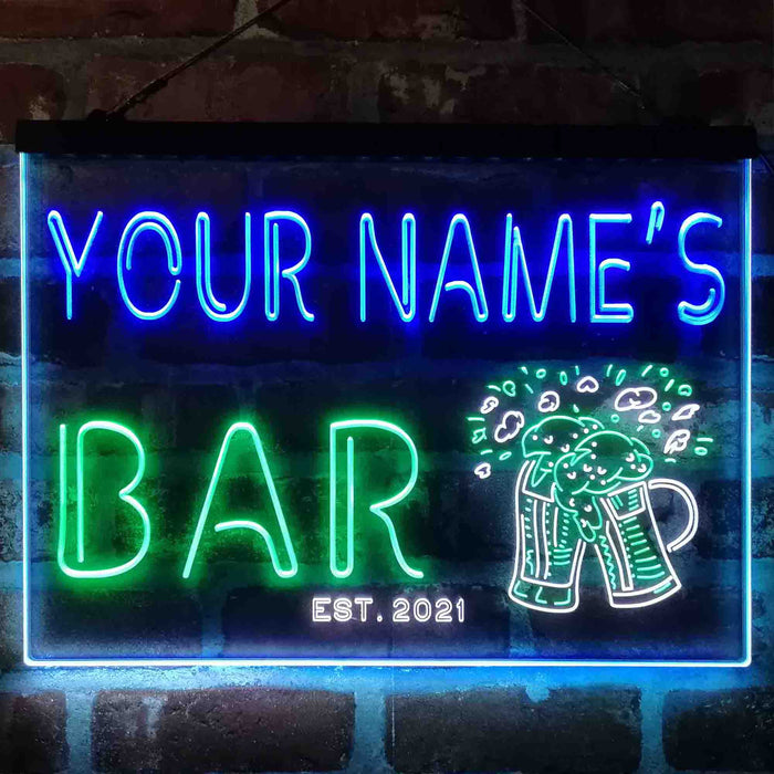 Personalized Beer Mugs Cheers Deluxe App-Enabled 3-Color LED Light Sign - Way Up Gifts