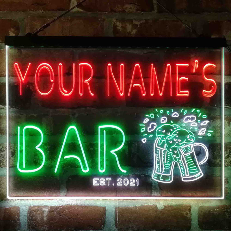 Personalized Beer Mugs Cheers Deluxe App-Enabled 3-Color LED Light Sign - LED Gift Works