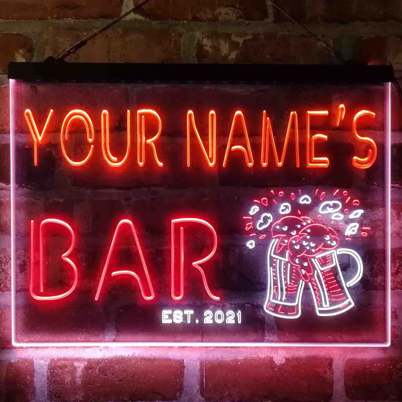 Personalized Beer Mugs Cheers Deluxe App-Enabled 3-Color LED Light Sign - LED Gift Works