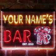 Personalized Beer Mugs Cheers Deluxe App-Enabled 3-Color LED Light Sign - LED Gift Works