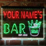 Personalized Cold Beer Bucket Deluxe App-Enabled 3-Color LED Light Sign - LED Gift Works